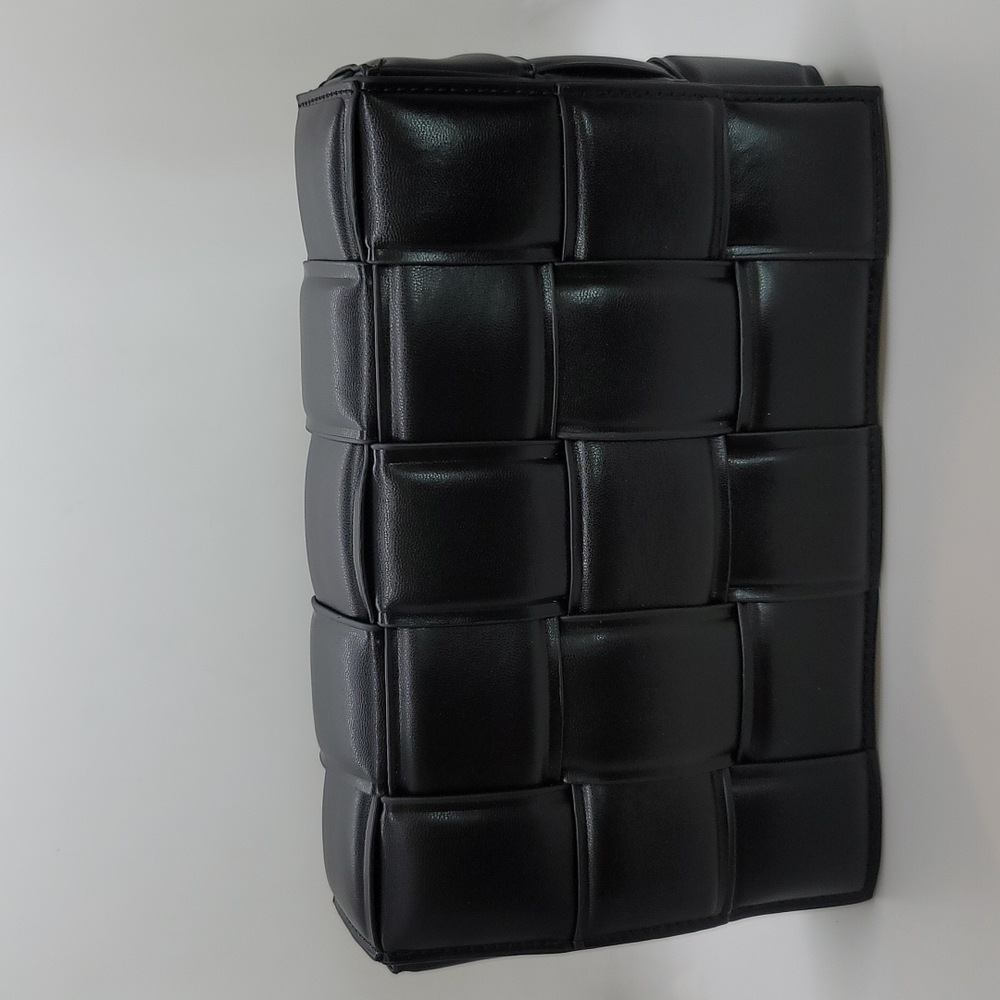 Crossbody/Clutch Black Woven Handbag